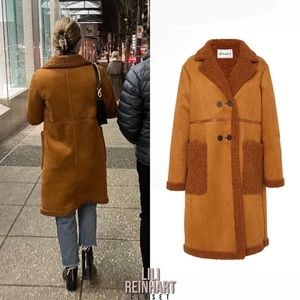 APPARIS Faux Shearling Coat (Chestnut) Large